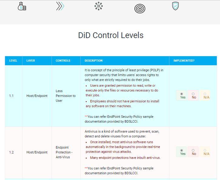 Implement Recommended DiD Controls