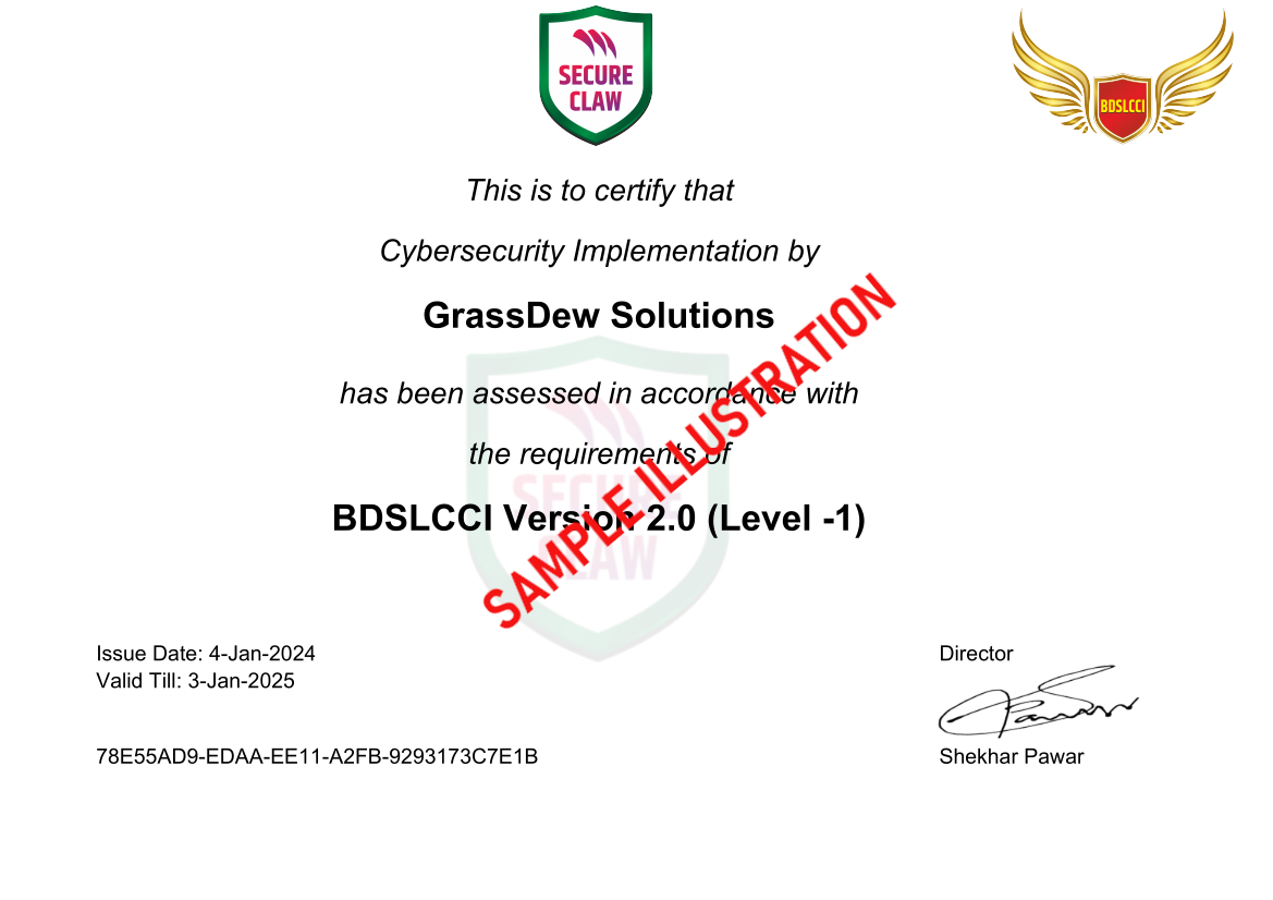 BDSLCCI Certificate Sample