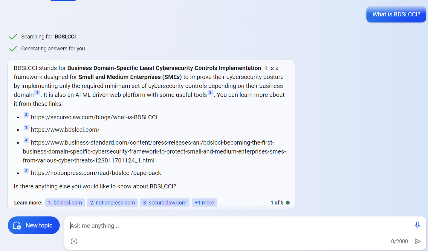 BDSLCCI Search ChatGPT Example