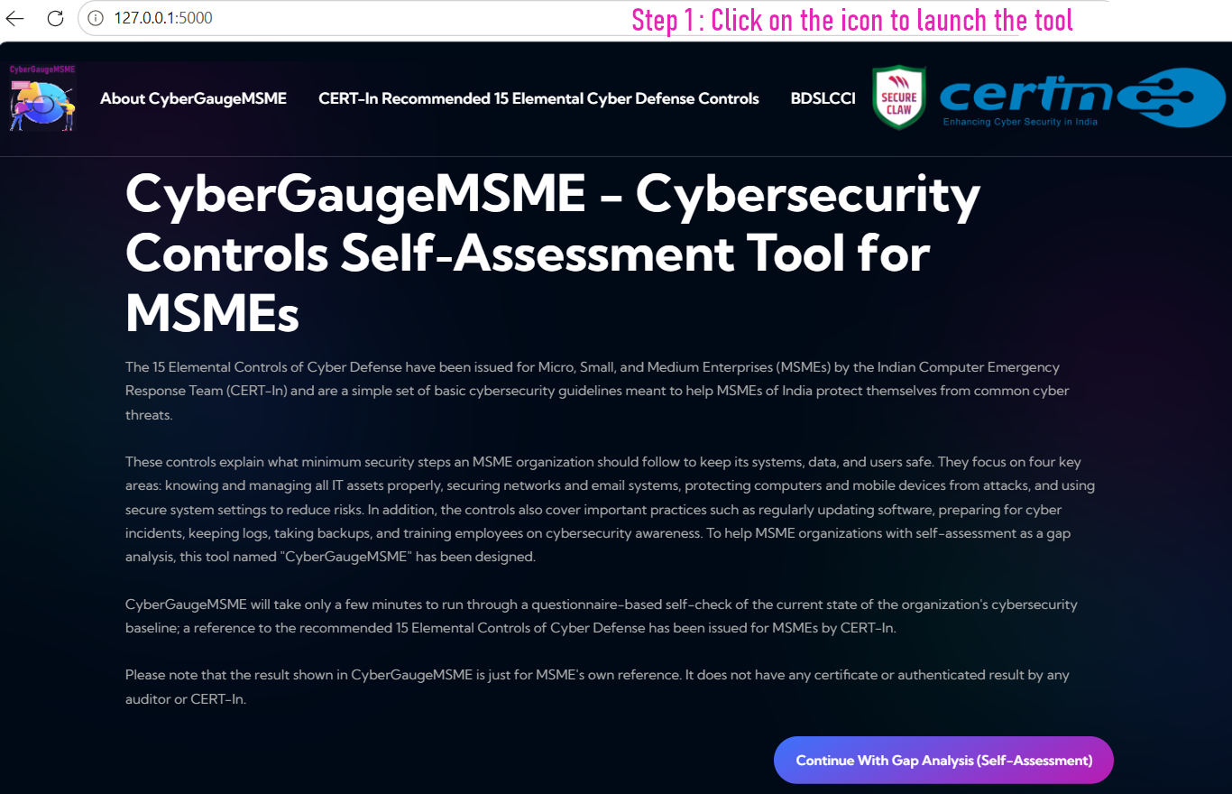 CyberGaugeMSME Step 1