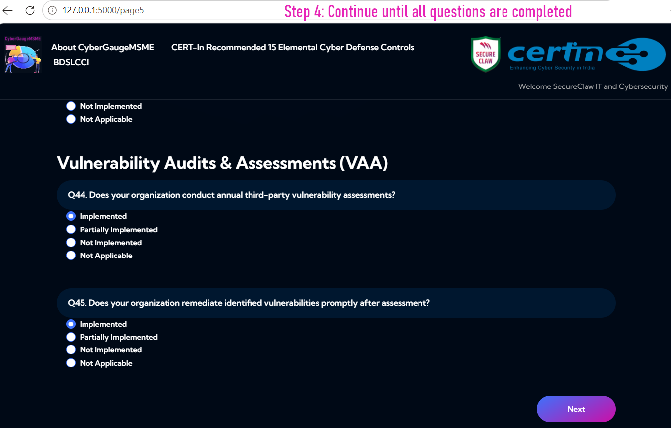 CyberGaugeMSME Step 4